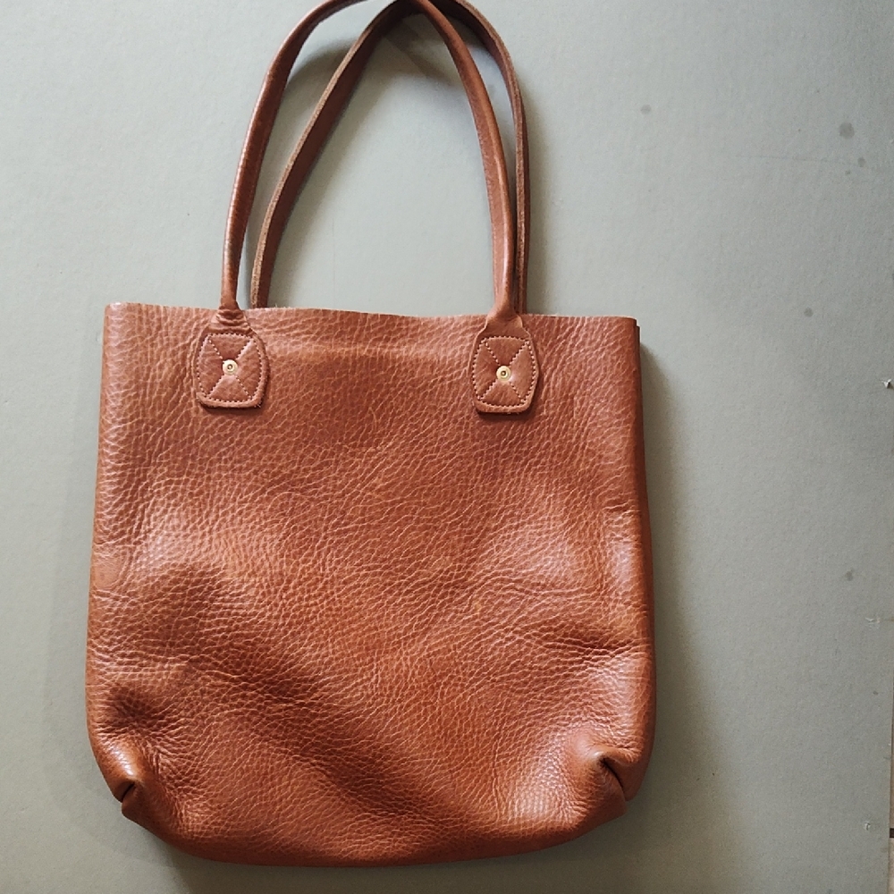 Brown Leather Tote Bag Wood & Faulk Made USA